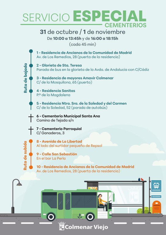 Ampliar 'Servicio especial de autobuses gratuitos para ir a los cementerios por el Día de Todos los Santos'