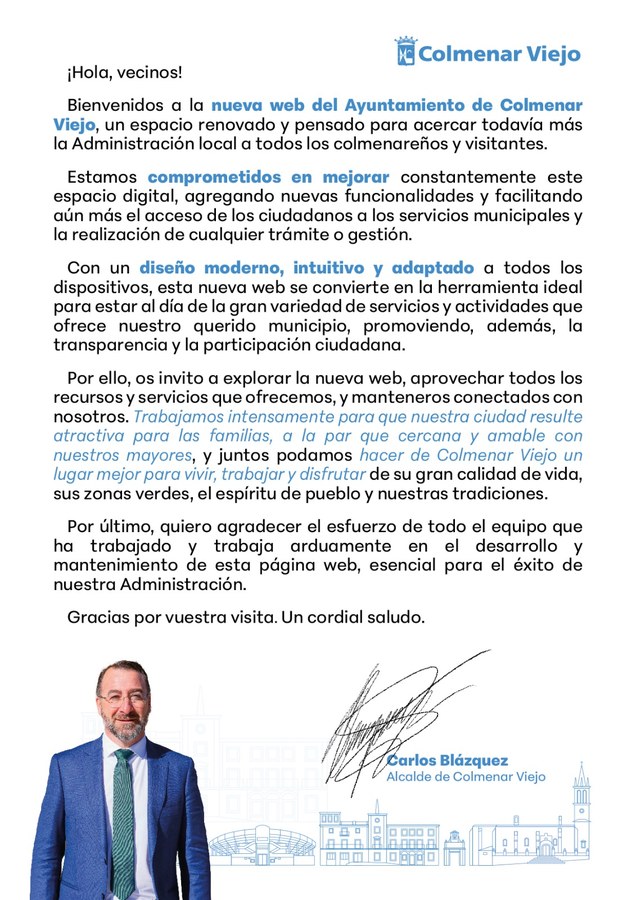 Carta del Alcalde