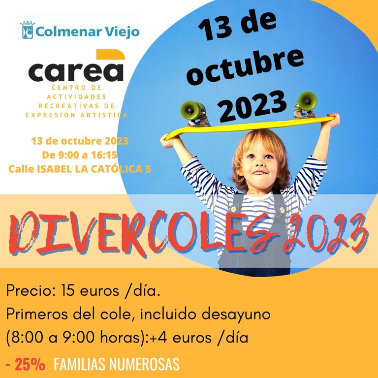 Ampliar 'El Ayuntamiento facilita la conciliación con DIVERCOLE el 13 de octubre, jornada laboral no lectiva'
