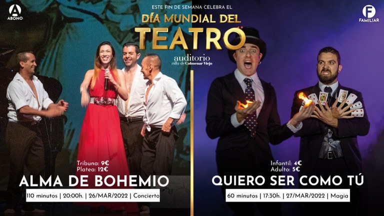 Ampliar 'Este fin de semana el Auditorio celebra el Día Mundial del Teatro con La Porteña Tango y el ilusionismo de Manolo Costa y Mindanguillo'