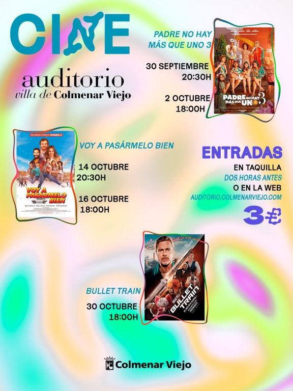 Ampliar 'Padre no hay más que uno 3, Voy a pasármelo bien y Bullet Train en la cartelera del Cine en el Auditorio'