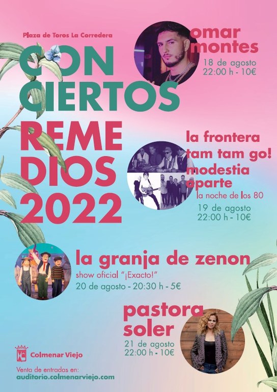 Ampliar 'Todo listo para los Conciertos de Remedios 2022: Omar Montes, Pastora Soler, La Granja de Zenón, Tam Tam Go!, Modestia Aparte y La Frontera'